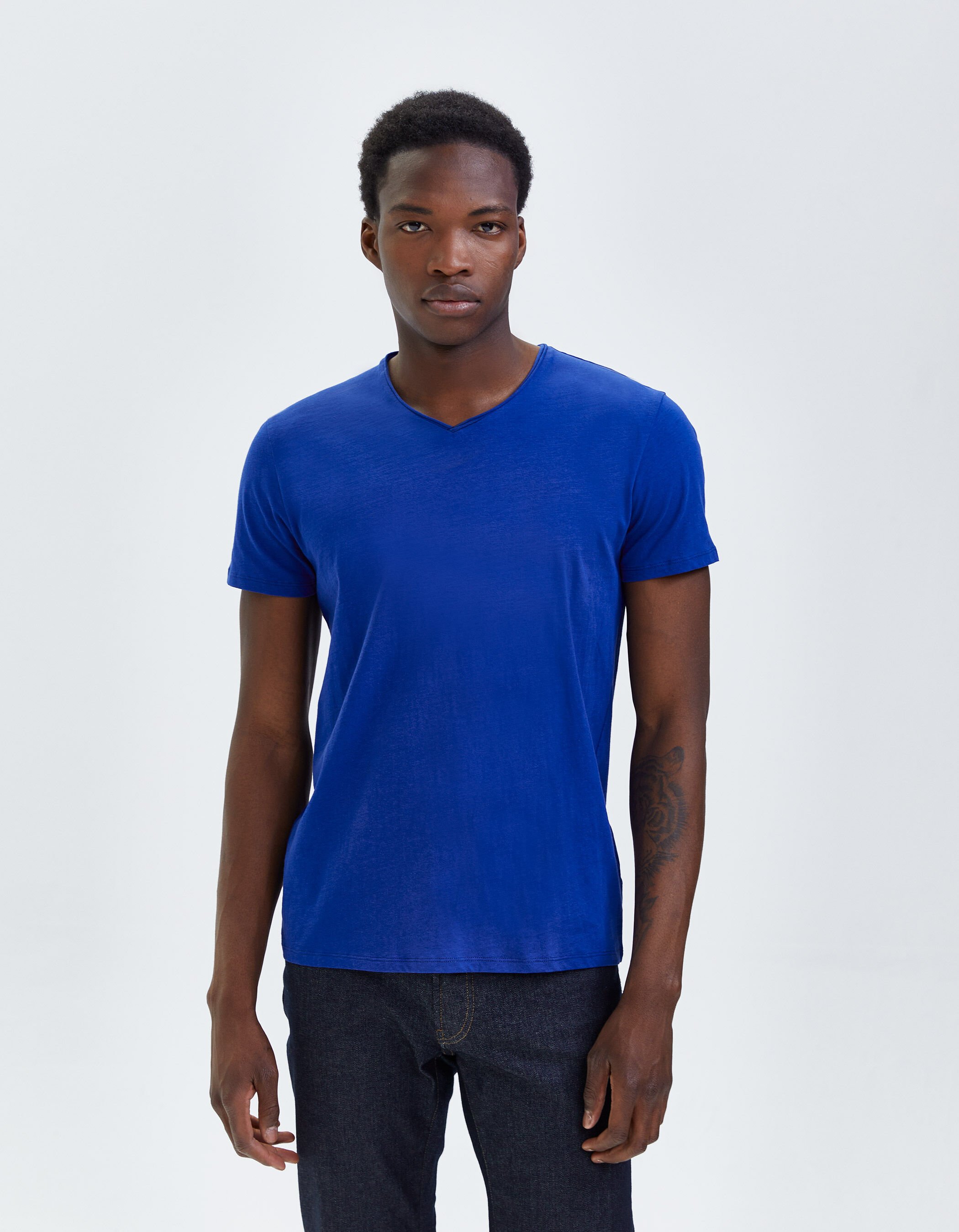 T shirt bleu homme outlet