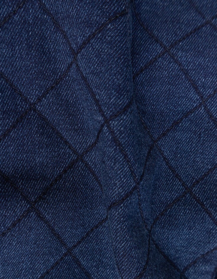 Cardigan sans manches bleu marine denim matelassé fille-7 Cardigan sans manches bleu marine denim matelassé fille-7