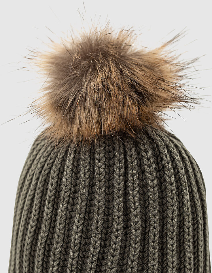 Bonnet bronze tricot côtelé effet délavé garçon -5