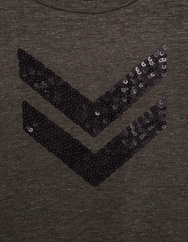 Camiseta caqui lurex con espigas lentejuelas ni&ntilde;a-5