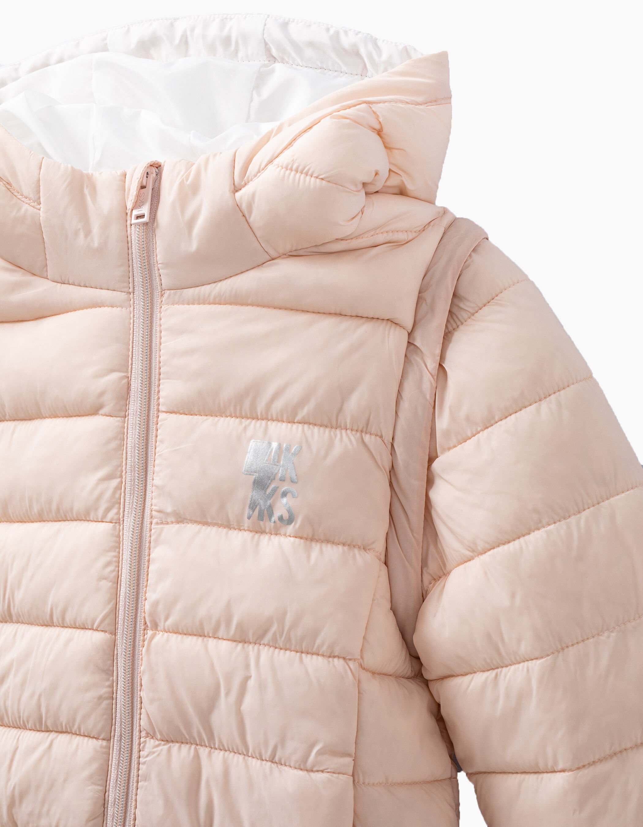 Girls pink Essential recycled light padded jacket