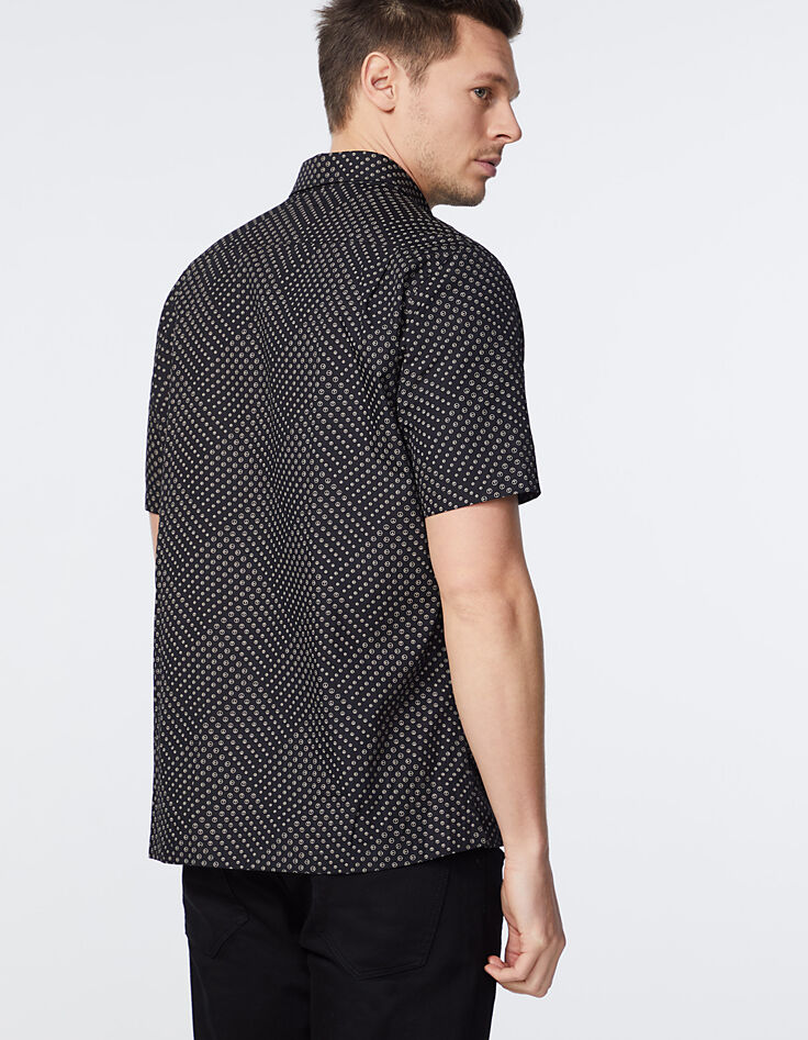 Camisa REGULAR negra motivos mini peace and love para hombre-2