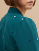 I.Code duck green midi dress with heart embroidery-4