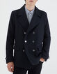 Chaquetón marino con punto de lana en relieve Hombre-2