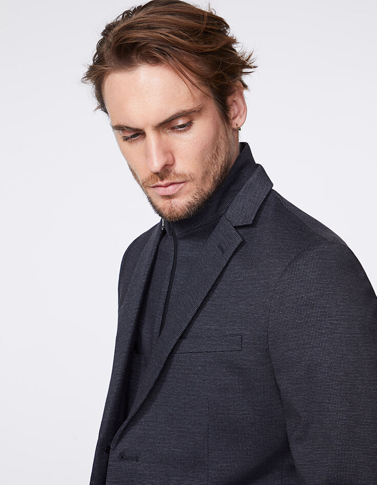 Men’s anthracite with little checks suit jacket-4 Men’s anthracite with little checks suit jacket-4
