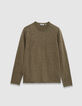 Pull kaki tricot mouliné Homme-5