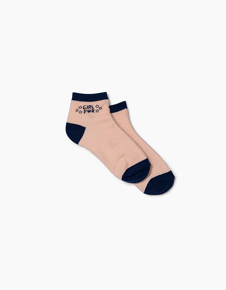 Calcetines rosa empolvado y grises niña-3