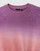 Sweat rose molleton effet deep dye fille-4