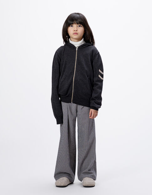 Zwart vest lurex tricot met sieraad-visgraten - IKKS