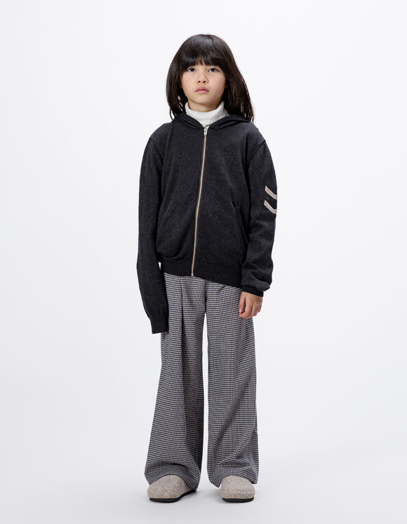 Cárdigan negro punto lurex con espigas joya niña