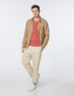 Men’s beige linen SLIM shirt-5