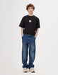 Boys’ blue carpenter-style loose jeans-1