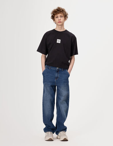 Boys’ blue carpenter-style loose jeans - IKKS