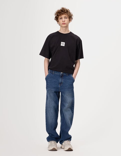 Boys’ blue carpenter-style loose jeans - IKKS