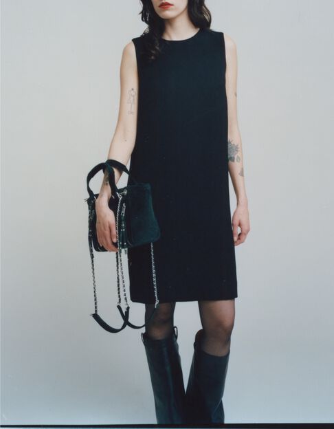 Robe chasuble noire dos-bijou Femme - IKKS