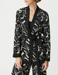 Veste r&eacute;versible noire imprim&eacute; fleurs z&eacute;br&eacute; Femme-5