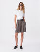 Dames Lyocell&reg; grijze mix getailleerde bermuda-1