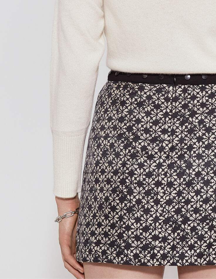 Pure Edition falda de seda viscosa flor diseño mujer-3