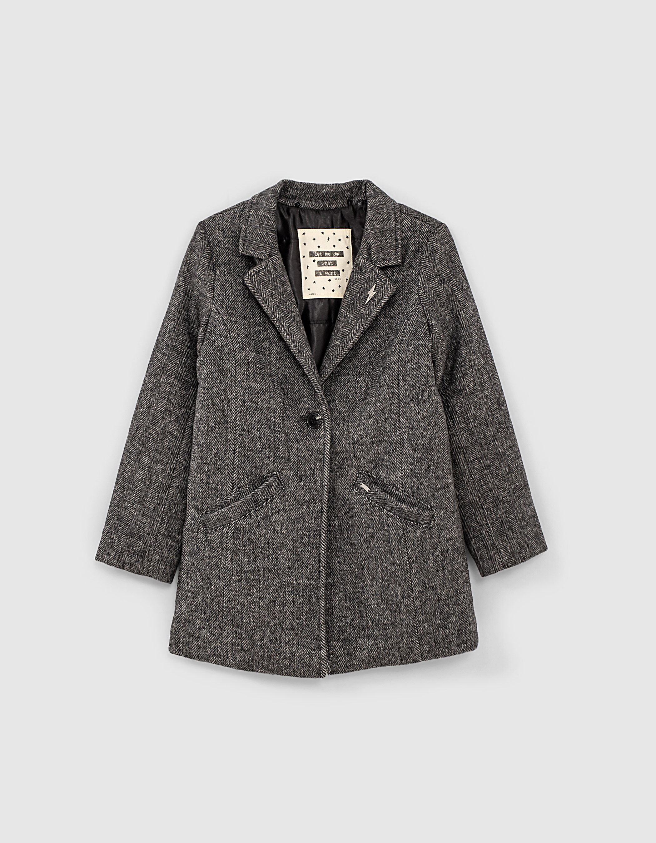 Girls grey clearance wool coat