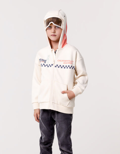 Beige hooded cardigan HOT WHEELS x IKKS for boy - IKKS