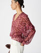 Blouse rose imprim&eacute; animalier Femme-4