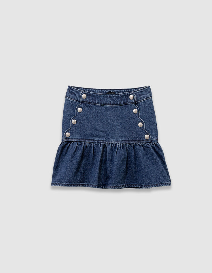 Jupe en jean bleu boutons pressions esprit pont fille-1