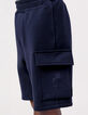 Marineblaue BATTLE-Jungenbermudas mit Palmenmotiv-3
