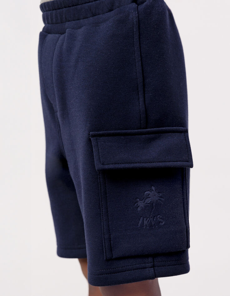 Marineblaue BATTLE-Jungenbermudas mit Palmenmotiv-3