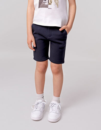 Boys’ navy pique knit Bermuda shorts - IKKS