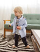 Chemise bleu ciel bi-matière bébé garçon-1