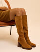 Bottes &agrave; talon camel cuir velours I.Code-4