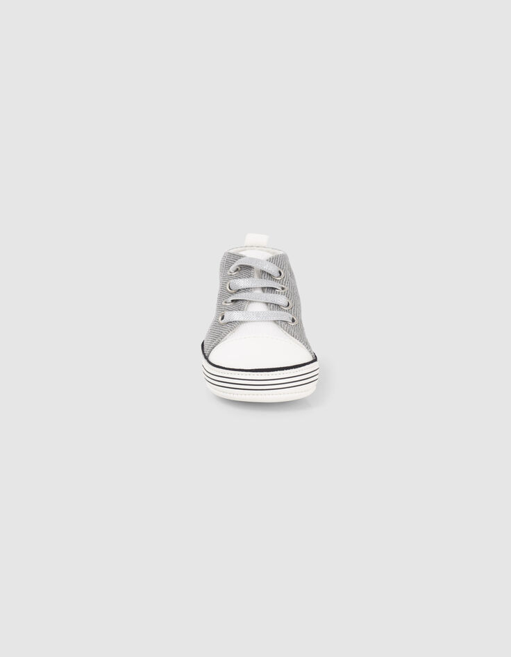 Graue und weiße Sneakers für Babymädchen-2