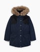 Marineblauer 2-in-1-Mädchenparka mit Wendesteppweste-3