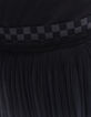Women’s black checkerboard pleated tulle short skirt-4