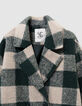 Manteau carreaux vert et écru fille-3