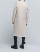 Women's long ecru pea jacket-3