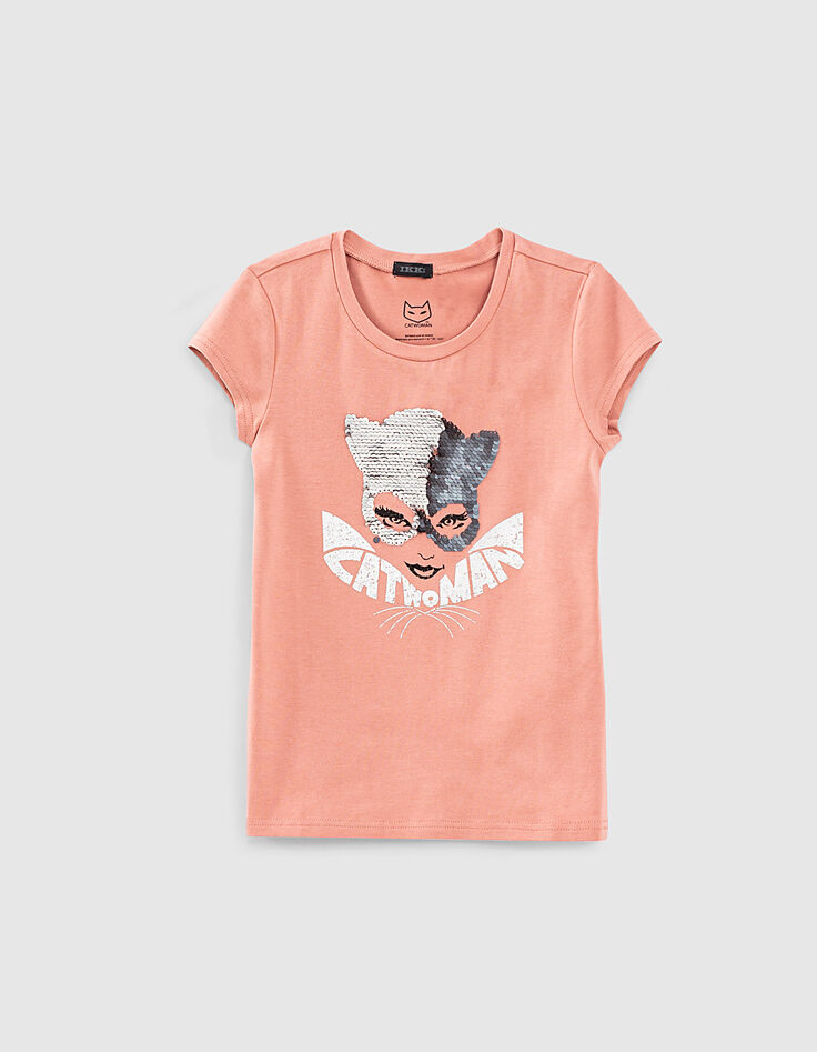 Camiseta polvorienta rosa IKKS - CATWOMAN con lentejuelas-2