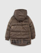 Boys’ black and mocha reversible long padded jacket-4