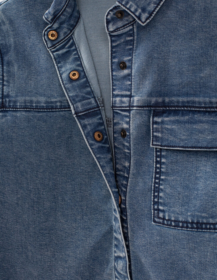 Robe chemise en jean medium blue fille-5