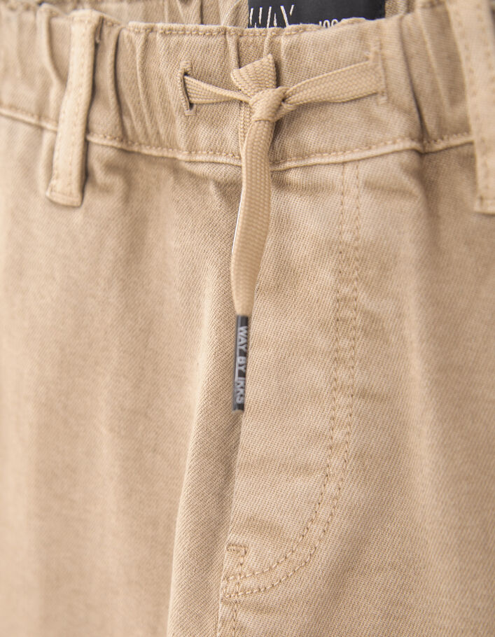 Beigefarbene BATTLE-Jungenhose mit elastischem Bund-6