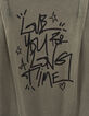 Tee-shirt en coton bio kaki délavé et message femme-3