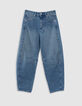 Jean ballon denim bleu détails découpes-6