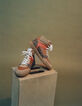 Women’s beige, orange and leopard  leather mix trainers-7