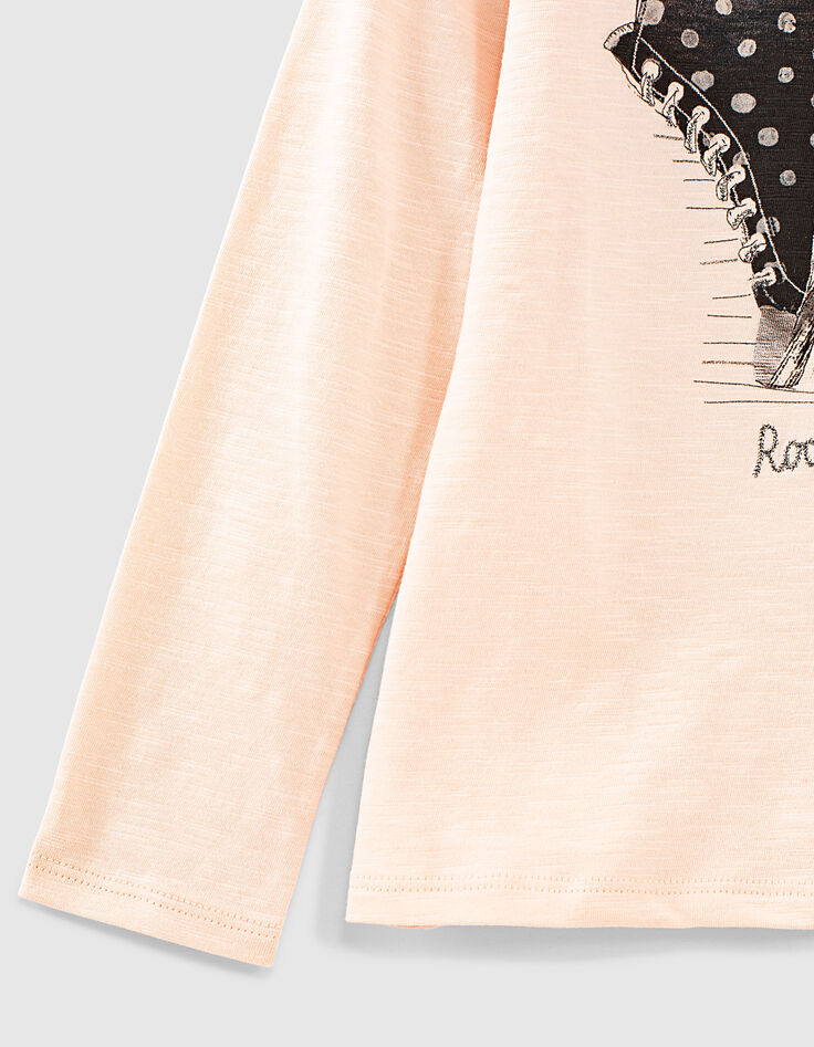 Camiseta rosa motivo deportivas lunares ni&ntilde;a-5