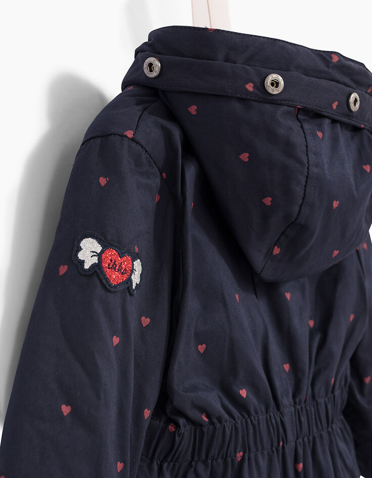 Parka marine fourrée à imprimé cœurs bébé fille-5 Parka marine fourrée à imprimé cœurs bébé fille-5