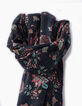 Chèche fin imprimé floral bords frangés femme-4