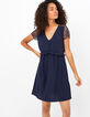 Vestido azul marino con mangas y espalda encaje I.Code-2