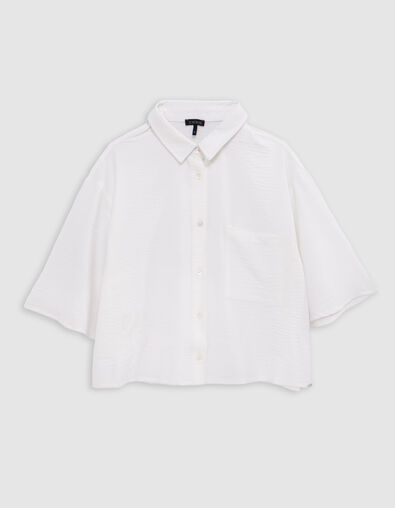 Chemise &eacute;crue froiss&eacute;e forme cropped fille - IKKS