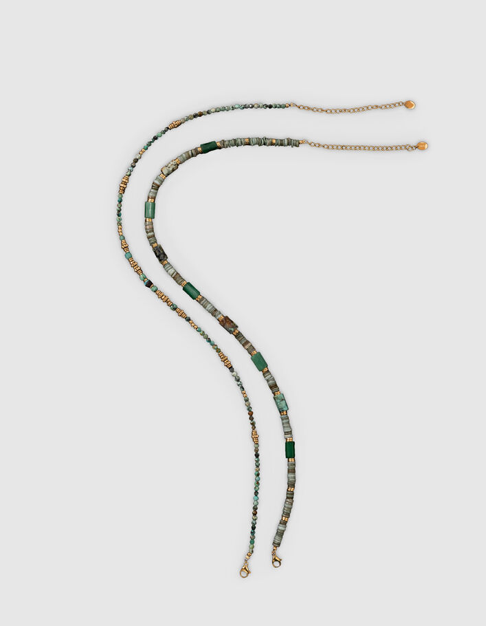 Women’s gold-tone necklaces with African turquoise beads - IKKS