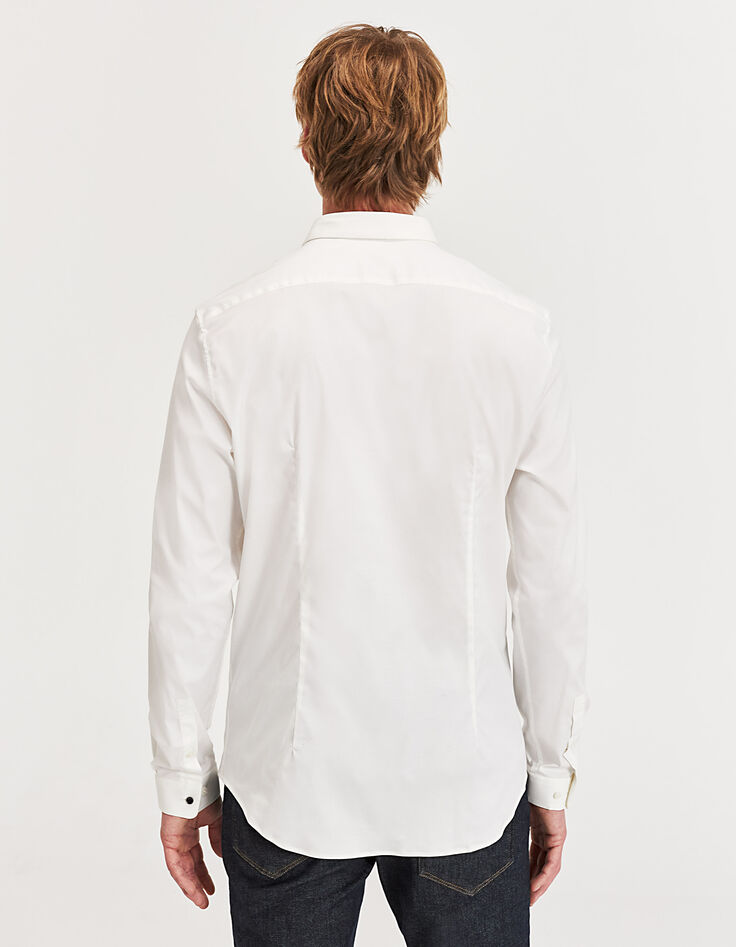 Weißes SLIM-Herrenhemd mit STAIN-PROOF-Finish-5